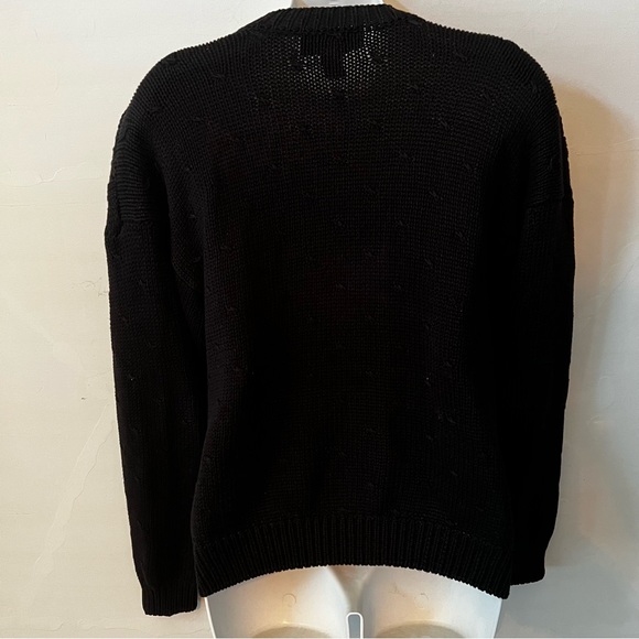 Vintage Fall autumn black cardigan knit size Medium - Picture 9 of 10